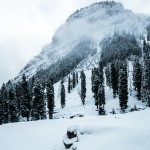 Hiking in Kashmir in bad winter weather