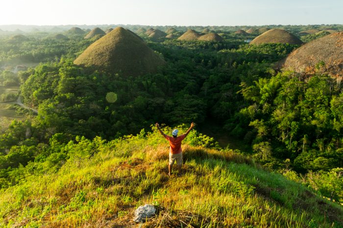 Sunrise on one of the Chocolate hills